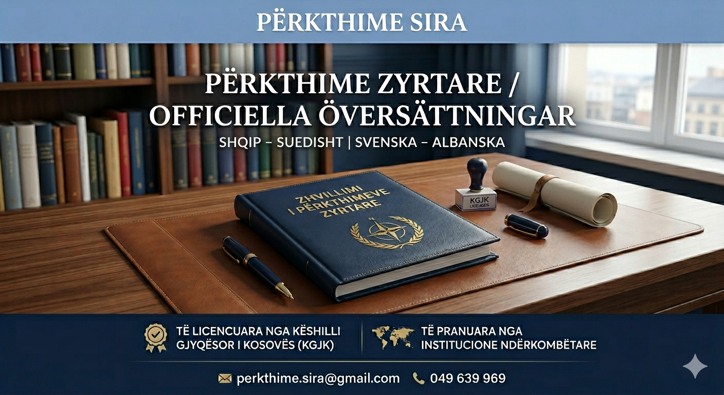Përkthime Zyrtare Shqip ↔ Suedisht | Përkthime Sira